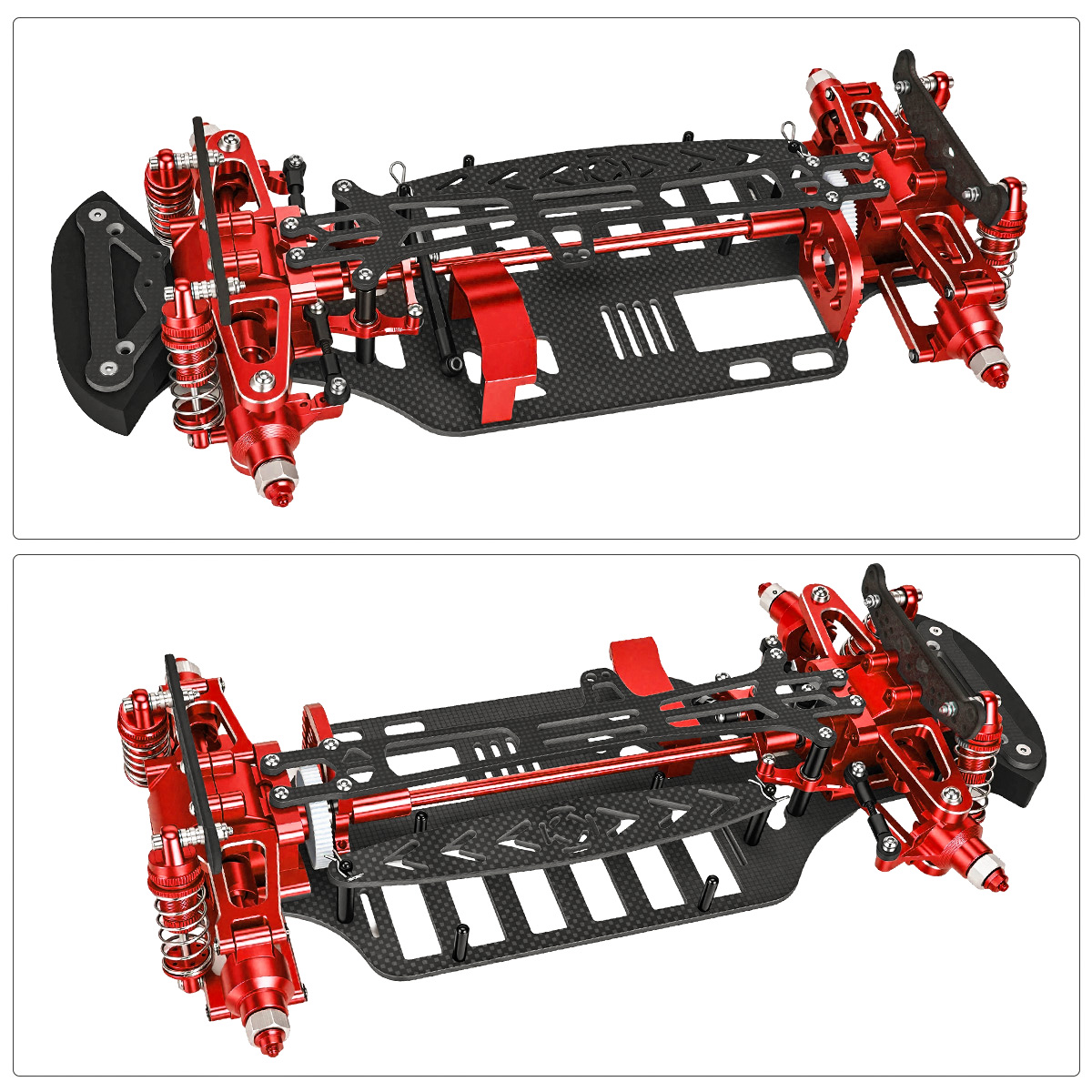 طقم هيكل من الألومنيوم وألياف  - مراجعة Shock Absorber Rc وسعره